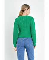 English Factory Women's Round-neck Knit Sweater