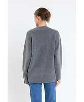 English Factory Women's V Neckline Oversized Sweater