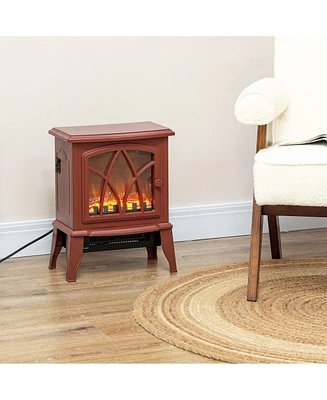 Homcom Electric Fireplace Heater with Realistic Led Flames and Logs