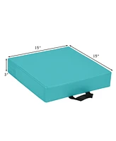 Gouun 6 Pieces 15 Inches Square Toddler Floor Cushions Flexible Soft Foam Seating with Handles