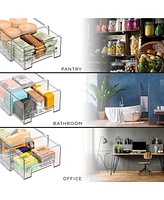 Sorbus 2 Pack Medium Clear Stackable Pull-Out Drawers