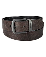 Levi's Men's Two-In-One Reversible Rugged Leather Jean Belt