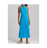 Natori Women's Cotton Gauze Maxi Halter Dress