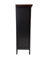 Kings Brand Furniture Hiland Bar Cabinet Wine Storage With Glass Holders & Drawer