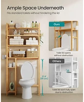 Slickblue Over-The-Toilet Storage Shelf with Built-In Toilet Paper Holder for Bathroom Organization