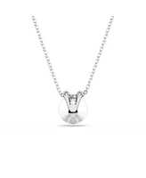 Swarovski Round Cut Rhodium Plated Bella V Pendant Necklace