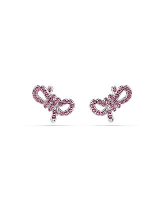 Swarovski Lifelong Bow Rhodium Plated Stud Earrings