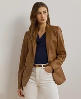 Lauren Ralph Single-Button Lambskin Blazer