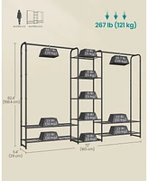 Slickblue Portable Wardrobe Closet – Heavy Duty Garment Rack with Shelves for Clothes Storage and Organization