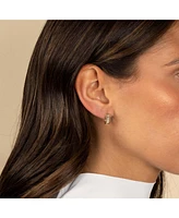Solid Fluid Ridged Huggie Earring 14K