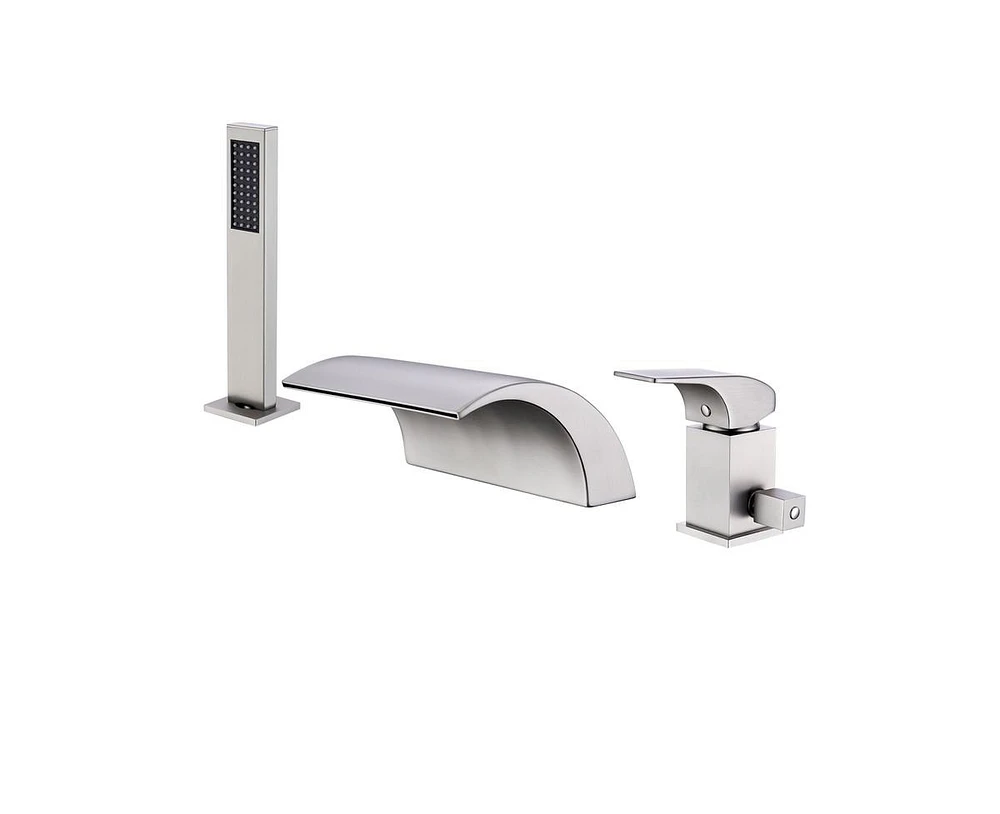 Casainc Single Handle Deck Mounted Roman Tub Faucet with Diverter