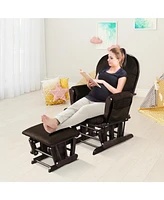 Gymax Baby Nursery Relax Rocker Rocking Chair Glider & Ottoman Set w/ Cushion