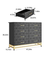 gaomon 1 Wood Dresser, Pink_47.24"D x 36.22"W x 15.75"H
