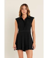 English Factory Women's Pleated Romper