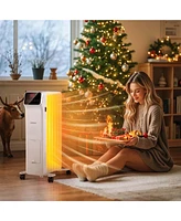 Costway 1500W Oil Filled Radiator Heater with Remote Control 3 Modes 24H Timer Indoor