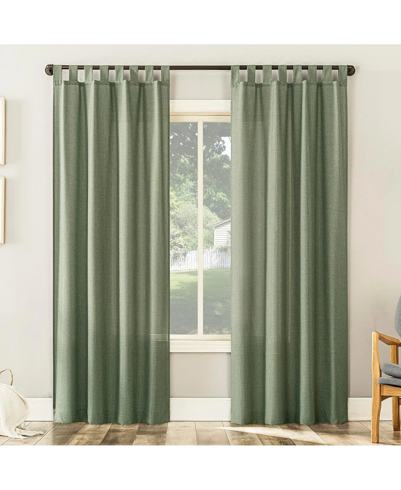 No. 918 Clifford Heathered Texture Semi-Sheer Tab Top Curtain Panel