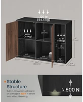 Slickblue Superfast Toolless Assembly Storage Cabinet, Accent Buffet with Lighting & Glass Shelf