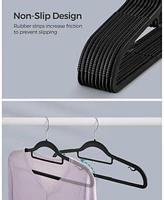 Slickblue Plastic Hangers Space Saving Clothes , Ultra Thin With Non Slip Rubber Coating, 30 Pieces