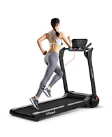 Gymax Folding 2.25HP Electric Treadmill Running Machine w/ Led Display & App