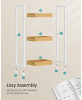 Slickblue 3-Tier Rolling Utility Cart on Wheels, Slim Narrow Storage Shelf for Organizing