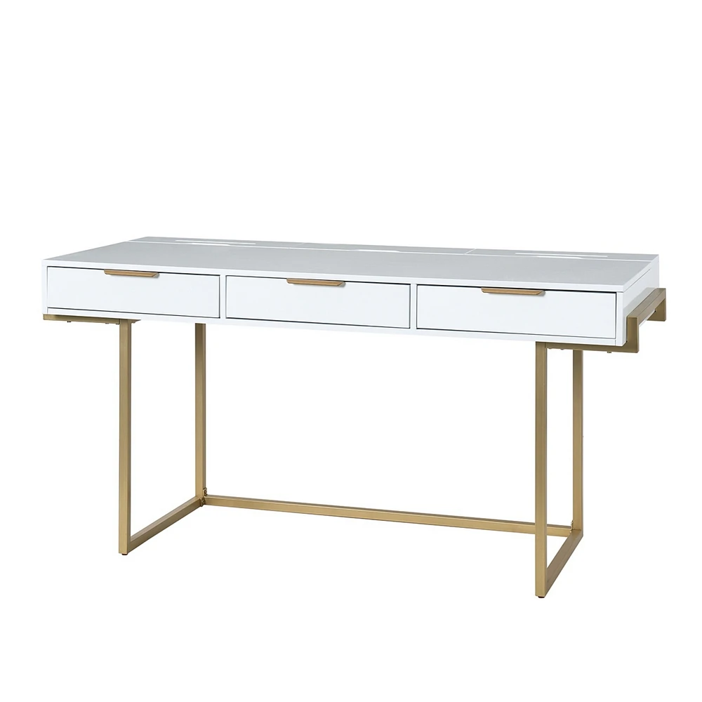 Guillen Modern Desk Swith Built in Outlet with 3 Drawer