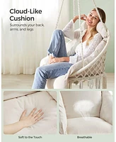 Slickblue Boho Hanging Chair with Large Thick Cushion, Hammock Swing Chair for Bedroom or Indoor Use