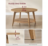 Slickblue 2-Tier Round Coffee Table with Storage