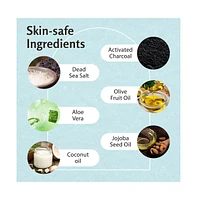 M3 Naturals Charcoal Exfoliating Body Scrub Polish with Collagen 12 oz