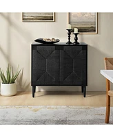 Hulala Home Varasso Transitional 30"Tall 2-Door Accent Cabinet with Adjustable Shelves