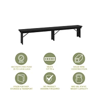 Merrick Lane Tinsley 96" X 12" Solid Pine Folding Farmhouse Style Bench