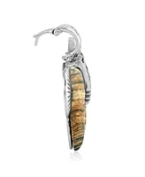 American West Jewelry Sterling Silver Picture Jasper Gemstone Spirit Horse Pendant Enhancer