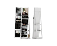 Vlsrka 3-in-1 Jewelry Armoire With Full-length Mirror And Storage Shelves
