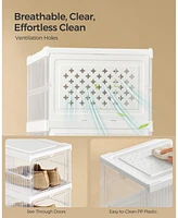 Slickblue Transparent Stackable Shoe Boxes for Clear and Organized Footwear Storage