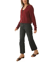 Paneros Clothing Women's Cotton Diana Crop Cardigan Burgundy