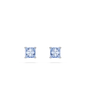 Swarovski Square Cut Rhodium Plated Matrix Stud Earrings