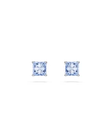 Swarovski Square Cut Rhodium Plated Matrix Stud Earrings