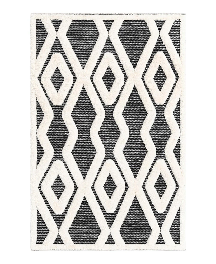 Bayshore Home Textured Tones Trellis 4'1"x6'1" Area Rug