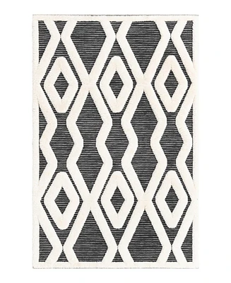 Bayshore Home Textured Tones Trellis 4'1"x6'1" Area Rug