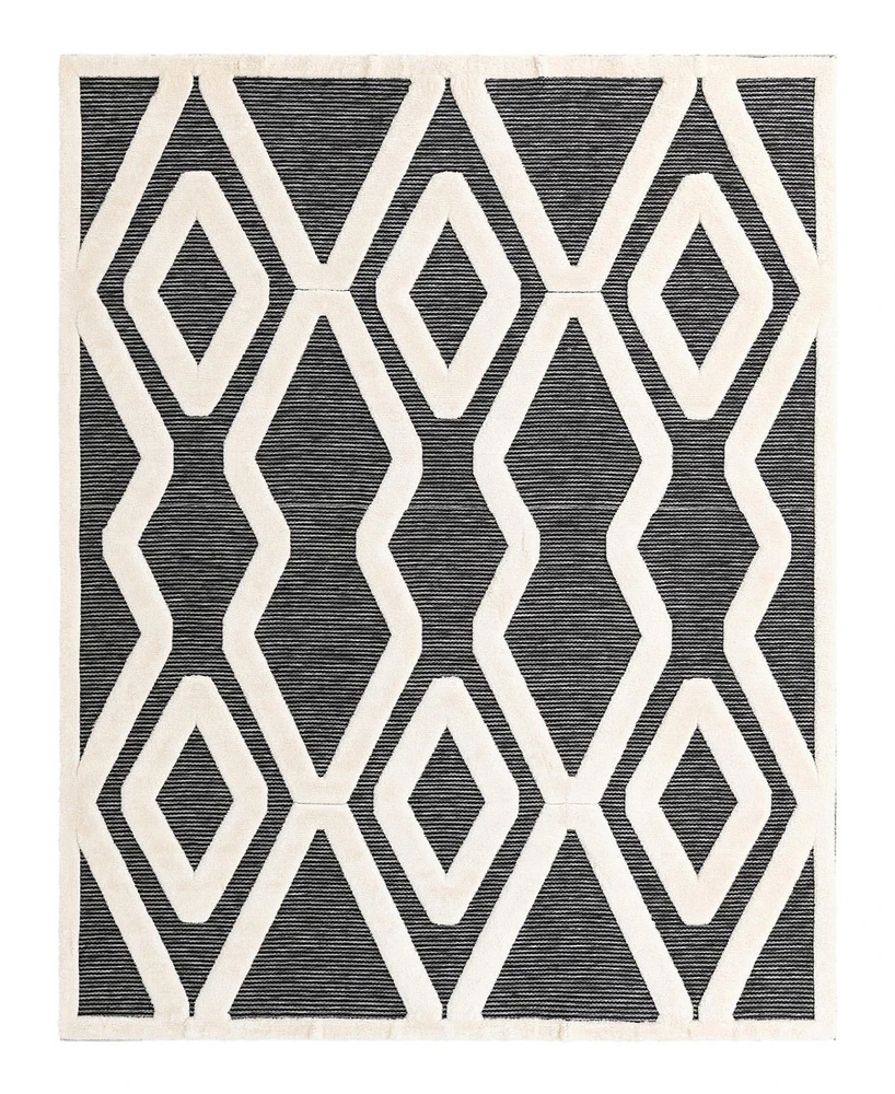 Bayshore Home Textured Tones Trellis 7'10"x10' Area Rug