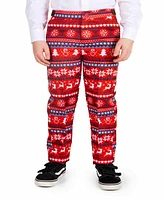 Suitmeister Little and Big Boys Christmas Nordic Pixel Red, 3 Piece Set