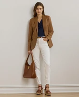 Lauren Ralph Single-Button Lambskin Blazer