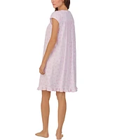 Eileen West Women's Cap-Sleeve Cotton Short Nightgown