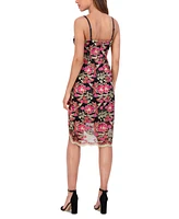 Siena Women's Floral-Embroidered Scalloped-Hem Dress