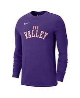 Nike Men's Purple Phoenix Suns 2024/25 City Edition Essential Logo Long Sleeve T-Shirt