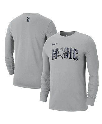 Nike Men's Silver Orlando Magic 2024/25 City Edition Essential Logo Long Sleeve T-Shirt