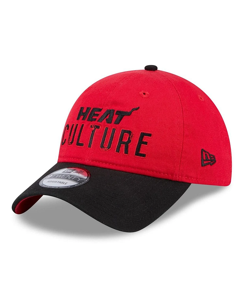 New Era Men's Red Miami Heat 2024/25 City Edition 9TWENTY Adjustable Hat