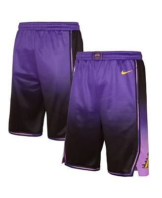 Nike Big Boys and Girls Purple Los Angeles Lakers 2024/25 City Edition Swingman Performance Shorts