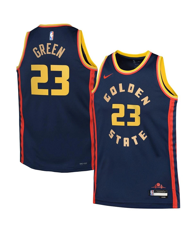 Nike Big Boys and Girls Draymond Green Navy Golden State Warriors 2024/25 Swingman Player Jersey - City Edition