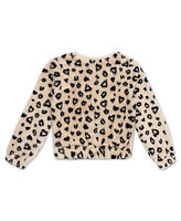 Speechless Big Girls Furry Cheetah Crewneck Sweatshirt