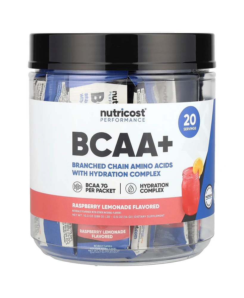 Nutricost Performance Bcaa+ Raspberry Lemonade 20 Packets